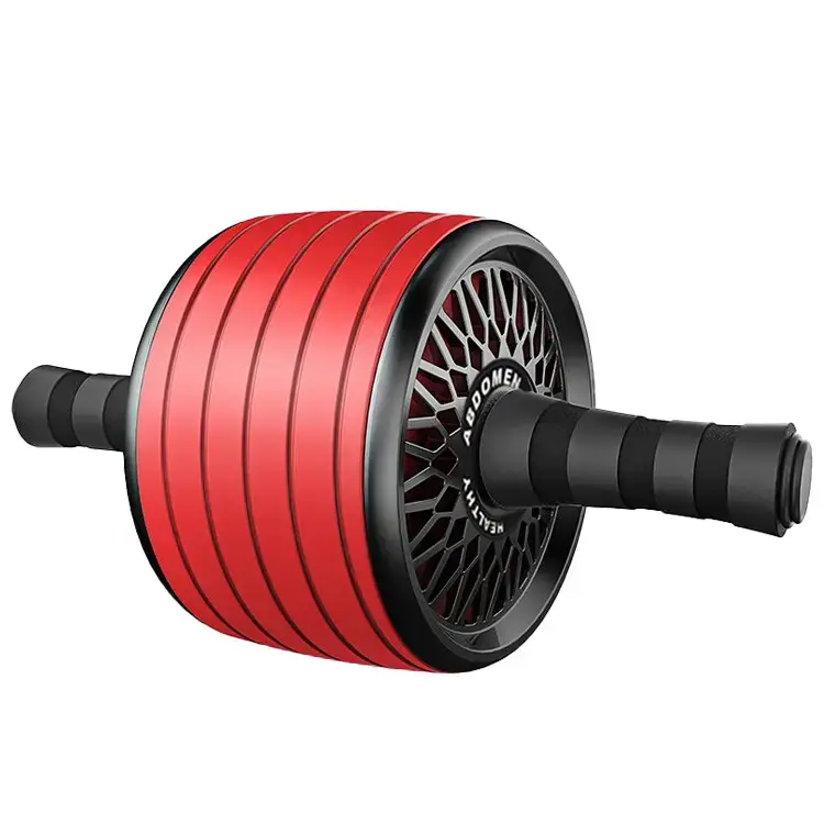 Abdominal exerciser, double wheel, rim roller resistance band