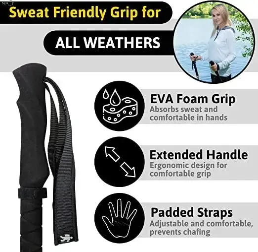 Walking Trekking Poles 7075Aluminum Lightweight Ultra Portable Hiking Sticks for Trekking