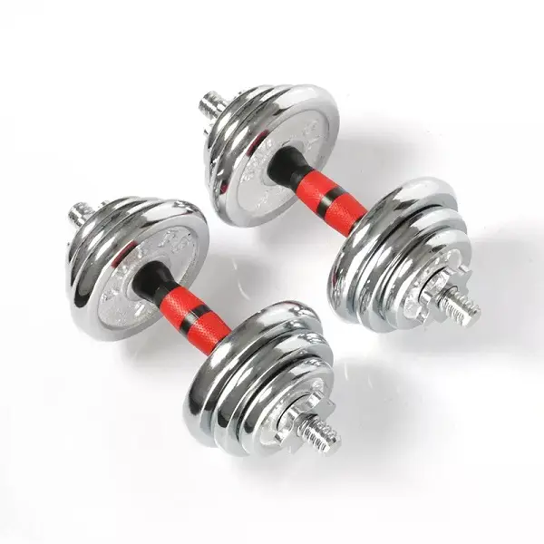 Adjustable 50kg Electroplated Dumbbell Set With Metal Barbell 2 in 1 Weight Pair And Anti-Slip Handle For All-Purpose Home Gym