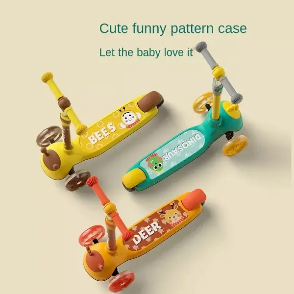 Children’s scooter 1-3-6 years old detachable flashing wheel male and female baby pedal tricycle children balancing car