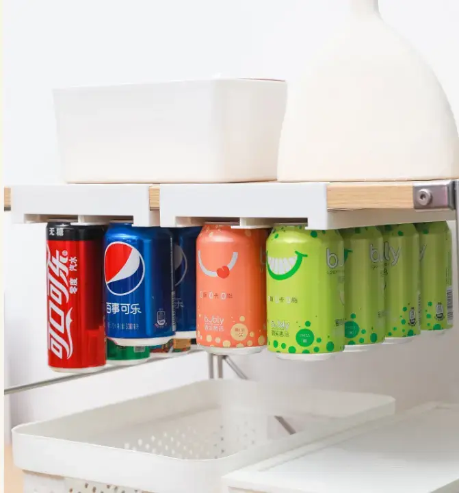Refrigerator Hanging Can Storage Rack Drink Coke Canned Beer Storage Organizer Kitchen Supplies