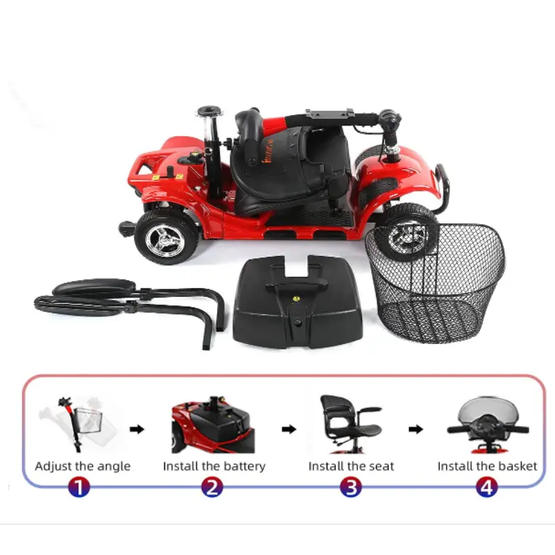 4 wheel power mobile scooter is suitable for seniors