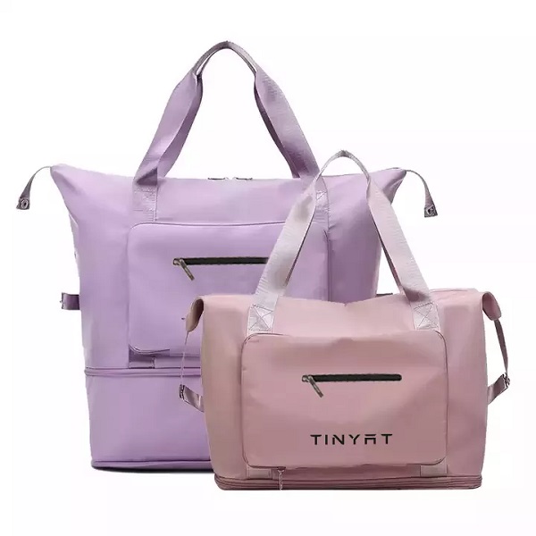 Amazon Top Seller Foldable Expandable Dry Wet Waterproof Duffel Yoga Weekend Shoulder Gym Travel Tote Bag Women Featured Image