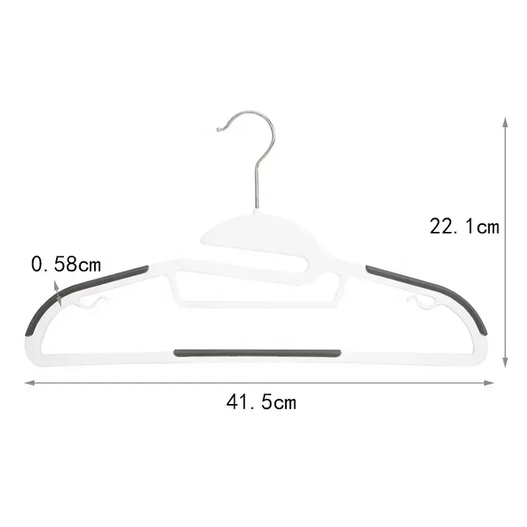 Fashion Plastic Hangers with Non-Slip Pads Space Saving Easy Slide Hangers