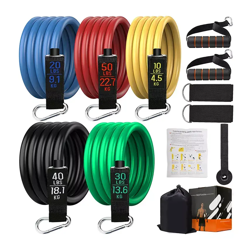 Set of 11: Fitness equipment, ankle straps, shoulder exercise resistance bands Featured Image