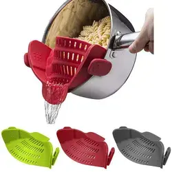 Household Kitchenware Wide mouth silicone water utensils rack kitchen dish Vegetable pouring filter to prevent spillage Featured Image