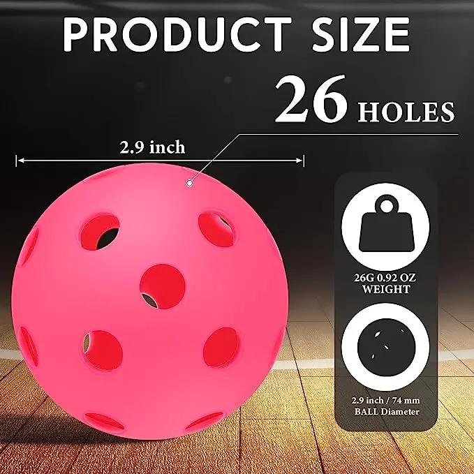24 Piece Plastic Baseball Practice Ball 26 Hole EVA Baseball and Softball Flight Hollow
