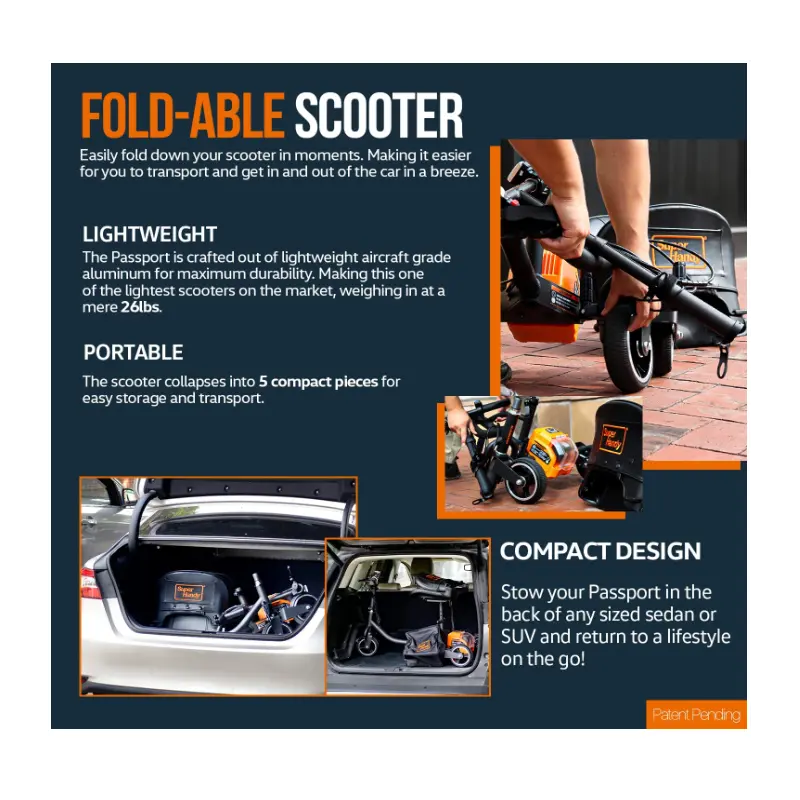 3 wheel folding mobile scooter