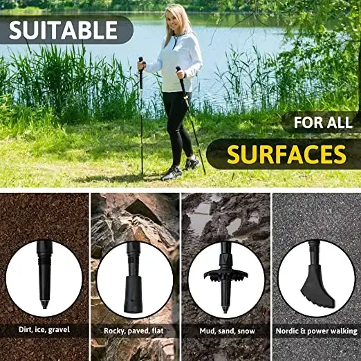 Walking Trekking Poles 7075Aluminum Lightweight Ultra Portable Hiking Sticks for Trekking