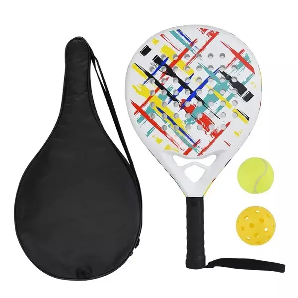 Hot Sale Professional Carbon Fiber Glass Fiber Paddle Beach Tennis Racket