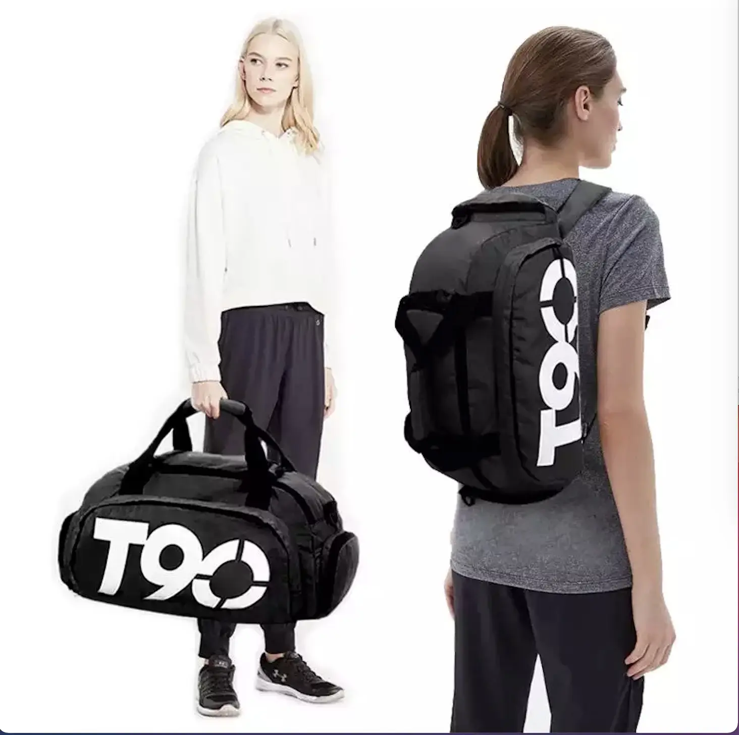 Custom Logo Travel Duffel Bag With Shoe Compartment T90 Basketball Football Training Soccer Ball Sports Women Men Duffle Gym Bag