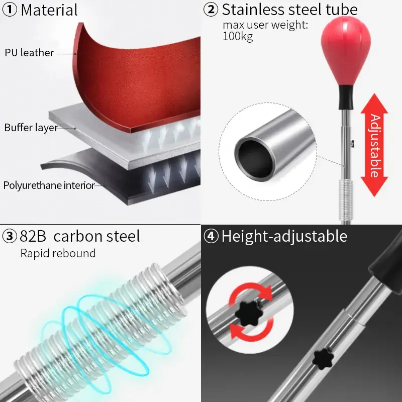 Adjustable height independent boxing speed bag