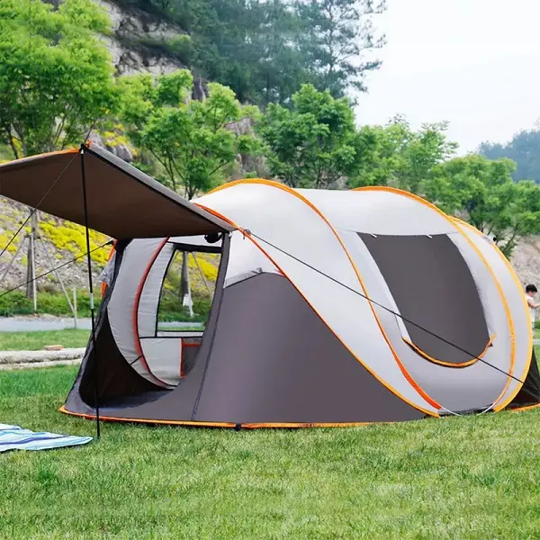 Manufacturer Wholesale 3-8 Person Waterproof Lightweight Fiberglass Pop Up Outdoor Automatic Camping Tent for Hiking Featured Image