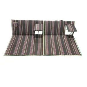 Red striped double armrests folding camping chair