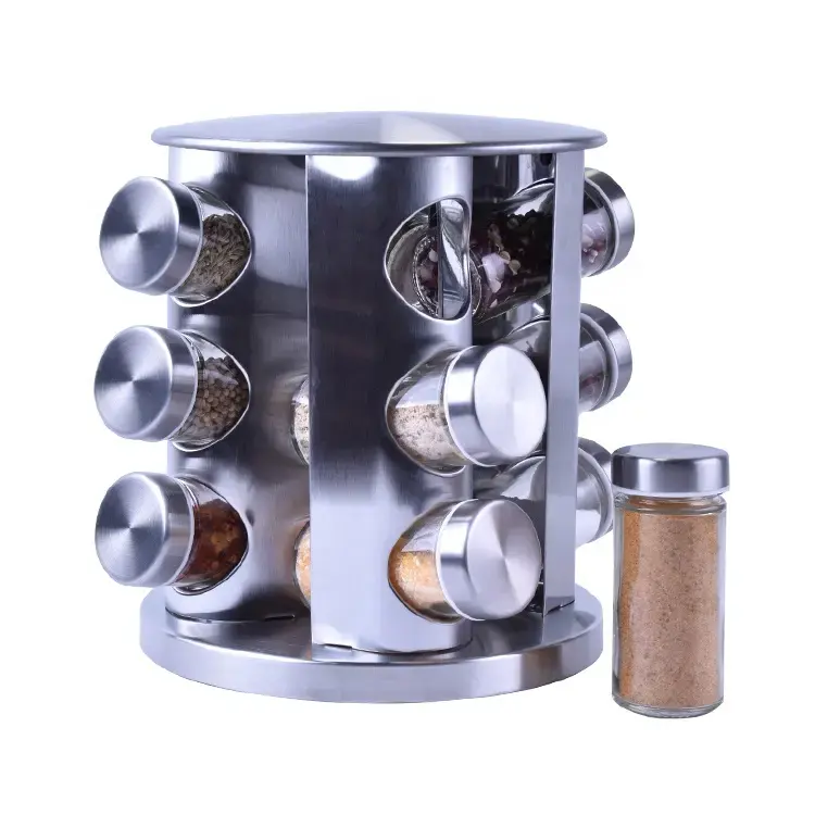 Storage Spice Rack Holder Organizer Wholesale Kitchen Stainless Steel Metal Customized Logo Multifunction Kitchen Supplies