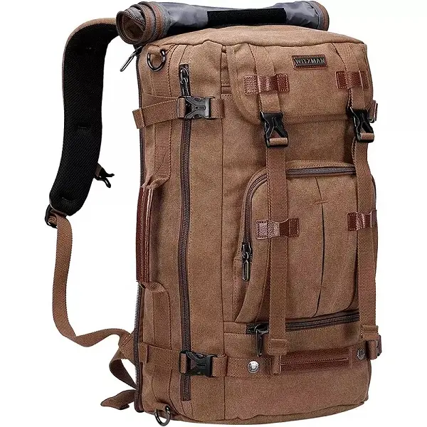 Canvas Men Backpack Factory Large Laptop Bags Convertible Hiking Rucksack Canvas Backpack Vintage Travel Backpack Featured Image