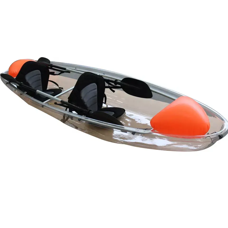 Double seater ocean crystal bottom transparent kayak transparent fishing canoe for 2 people Featured Image