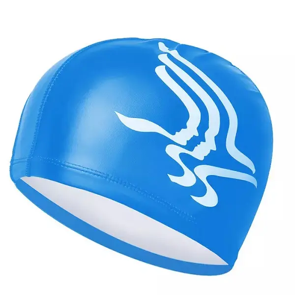 Hotsale Extra large protect ear ironman printing pu swimming cap swimming pool cap Featured Image