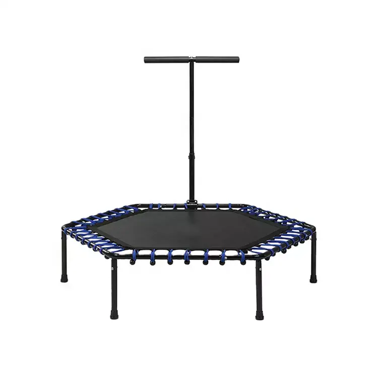 Trampoline outdoors with safety net, rectangular trampoline with fence Featured Image
