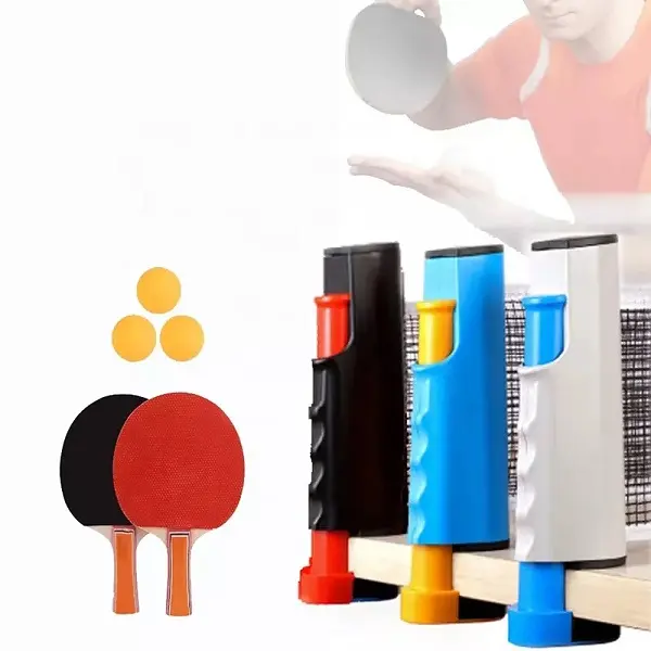 Portable Sport Ping Pong Set Table Tennis Rackets Mini Table Tennis Set With Retractable Net Featured Image