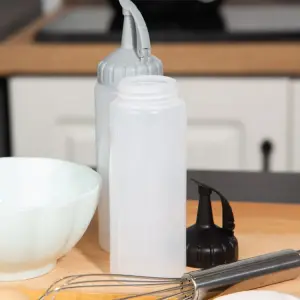 175ml/ 350ml Leak-Proof Wide Mouth Salad Dressings Ketchup Syrup Container Plastic Condiment Squeeze Bottle For Sauces Oil