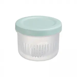 Refrigerator fresh-keeping box, ginger, garlic, green onion, storage box, household double-layer transparent plastic draining sealed fresh-keeping bowl