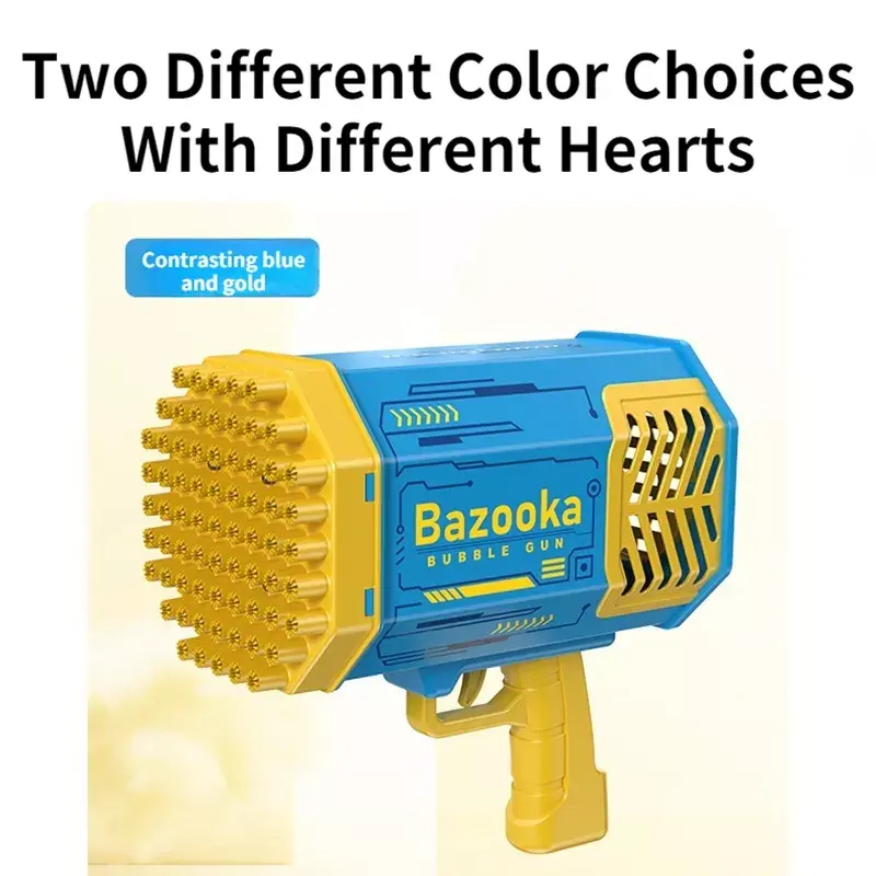 Plastic 69 Holes Bazooka Bubble Gun Light up Bubble Toys Gun Rechargeable Electric Bubbles Machine Outdoor Summer Toys for Kids