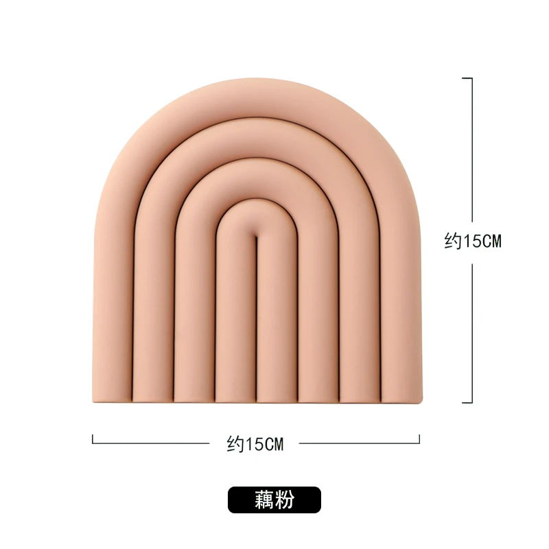Nordic Modiran rainbow silicone mat pot mat heat insulation mat dining table mat heat resistant high temperature resistant coaster thickened and scalded