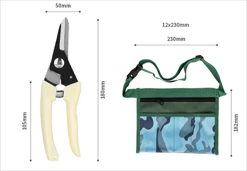 5-piece set shovel rake branch shears flower raising planting garden labor tools waist pack Portable gardening tools