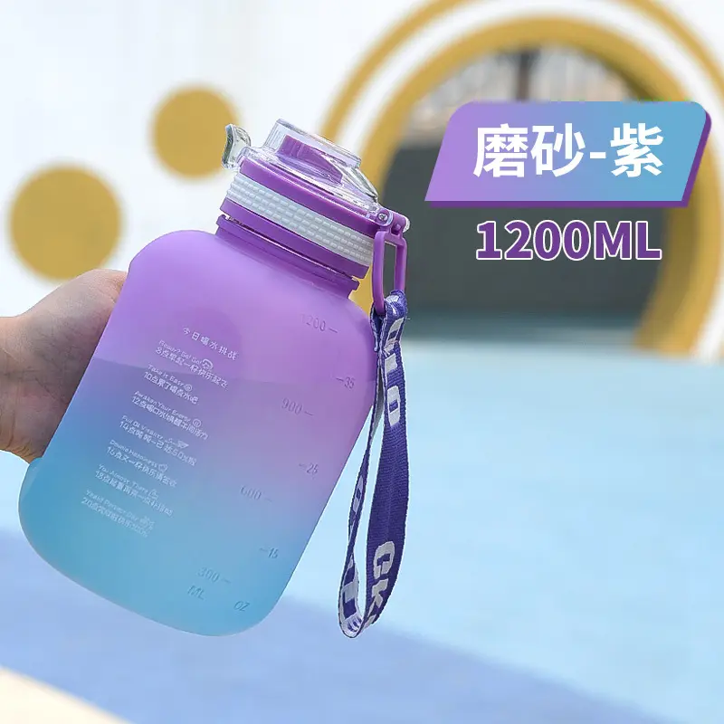 Net celebrity straw water cup large capacity women’s outdoor sports water bottle portable 2000ml water bottle summer season portable cup