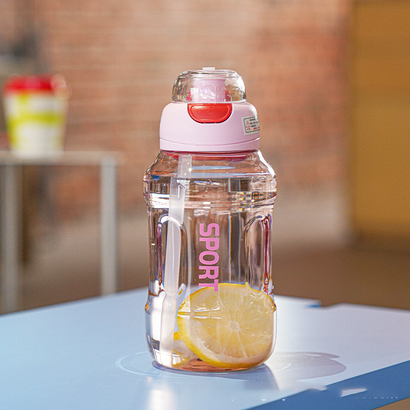 Large capacity water cup women’s high temperature resistant portable ton barrel ton sports fitness kettle bottle straw cup summer tongton bucket