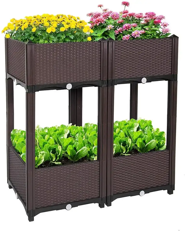 Multiple Combinations Vertical Garden Raised Bed Elevated Planters to Grow VegetablesPlanting Box Container for Patio Featured Image