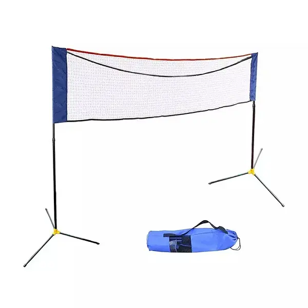 Foldable Height Adjustable tennis Net Set Equipment with Poles Stand and Carry Bag Outdoor Garden Beach Sports Featured Image