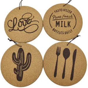 Explosive new heat insulation mat Nordic simple kitchen anti-scald plate mat can hang round cork coasters