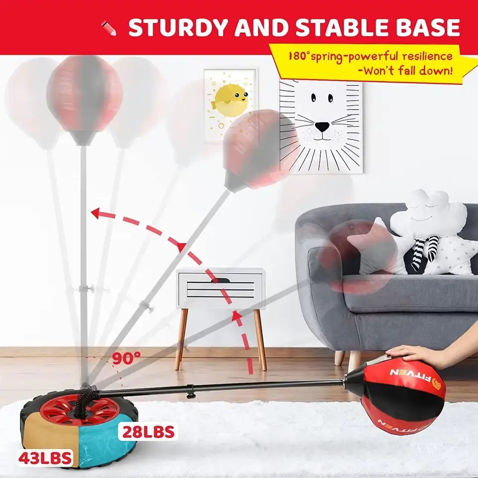 Adjustable punch bag for kids boxing set