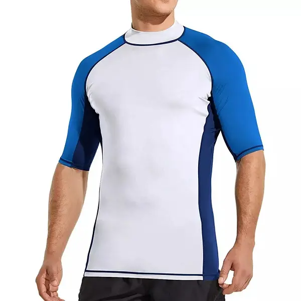 Men’s Rash Guard Swim Shirts, UPF 50+ Quick Dry Mid/Short Sleeve Swimming Shirt, UV/SPF Water Surf Shirts Featured Image