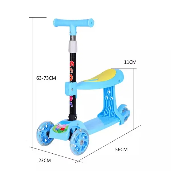 2022 Popular Scooter For Kids 3 Light Emitting Wheels Folding Kick Scooters