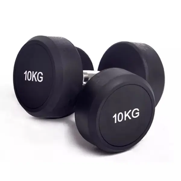 Gym Home Equipment Adjustable Cast Iron Coated Round Rubber Dumbbells Set Weights Lifting Dumbbells