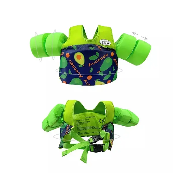 Hot selling avocado cartoon children’s sleeve buoyancy vest life jacket for learning to swim