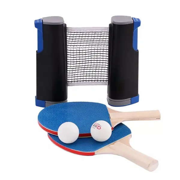 Portable Table Tennis Telescopic Net Rack Set Telescopic Net-Containing Table Tennis Set with Racket PingPong Set Featured Image