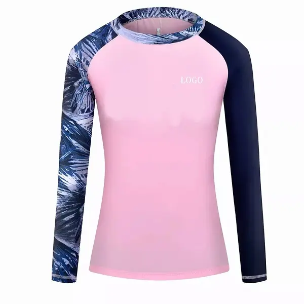 New Women’s Rash Protection Beach Long-Sleeve Surfing Swim Top Water Sports Gym Diving Suit Quick-Drying UPF50+