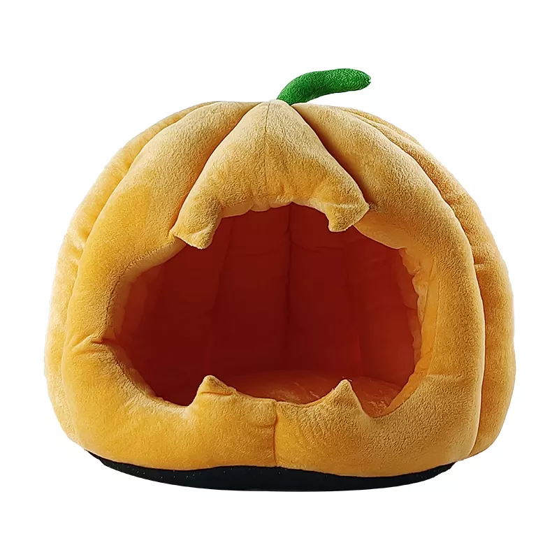 Pumpkin pet house velvet cat nest closed cat nest dog kennel pet soft and warm in winter Featured Image