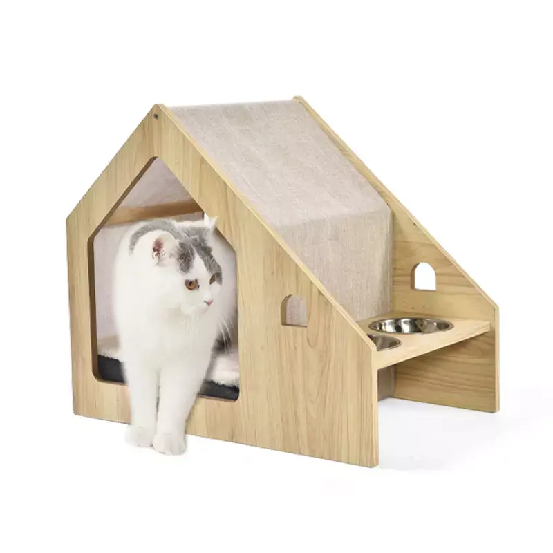 Small pet furniture style dog kennel wood pet cat house Featured Image