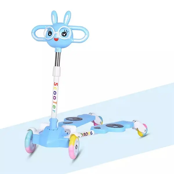 Best Selling Scooter Children’s Step Car Foldable Flash Four Wheels Skating Scooter /kids Kick Foot Sliding Frog Scooter Featured Image