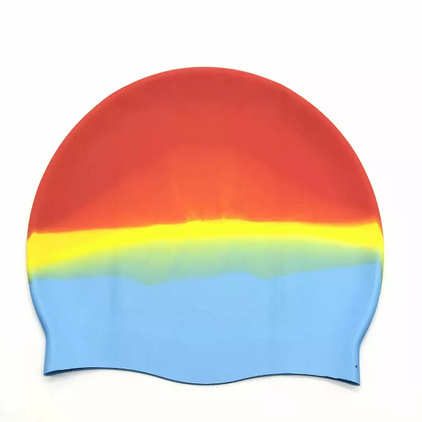 silicone Kids Swim Ca p Rainbow Color Waterproof Swimming Hat Bath Hats Kids Boys Girls Featured Image
