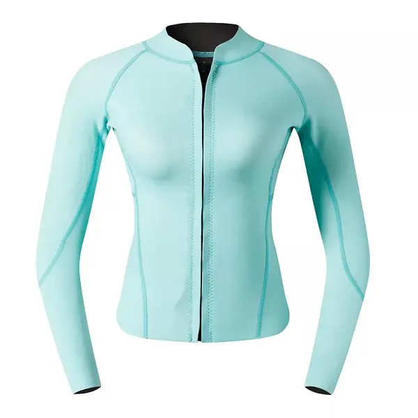 Neoprene Wetsuit 2mm Women Scuba Diving Thermal Wetsuit UV Protection Top Jacket Suit Cyan Wetsuits for Water Sports Featured Image